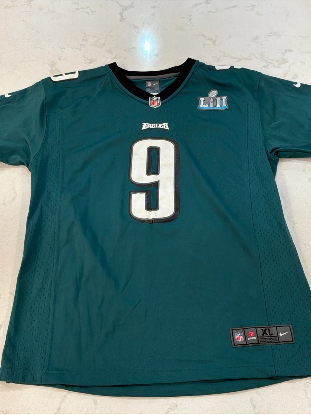 Nike Philadelphia Eagles Nick Foles #9 Green Jersey SuperBowl LII Patch Youth XL